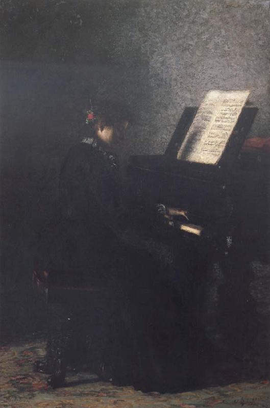 Thomas Eakins Elizabeth at the Piano oil painting picture